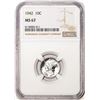 Image 1 : 1942 Mercury Dime Coin NGC MS67