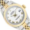 Image 1 : Rolex Ladies Two Tone White Roman Oyster Perpetual Datejust Wristwatch