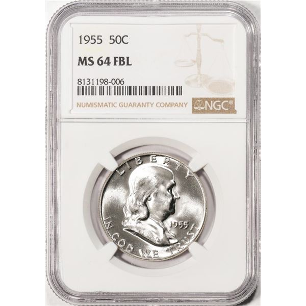 1955 Franklin Half Dollar Coin NGC MS64FBL