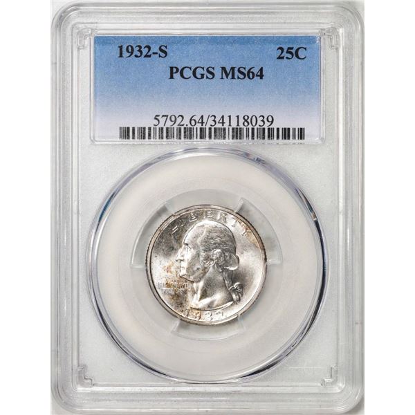 1932-S Washington Quarter Coin PCGS MS64