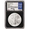 Image 1 : 2019 $1 American Silver Eagle Coin NGC MS70 First Day of Issue Edmund Moy Signature