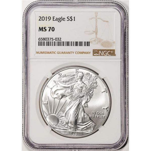 2019 $1 American Silver Eagle Coin NGC MS70