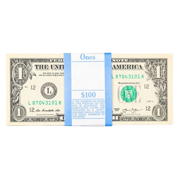 Pack of (100) Consecutive 2013 $1 Federal Reserve Notes San Francisco