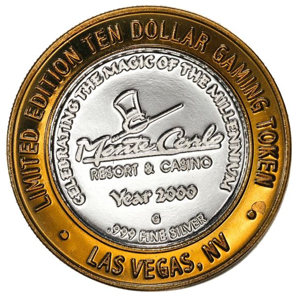 .999 Silver Monte Carlo Resort & Casino Las Vegas, NV $10 Limited Edition Gaming Token