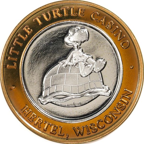 .999 Silver Little Turtle Casino Hertel, WI $10 Limited Edition Casino Gaming Token