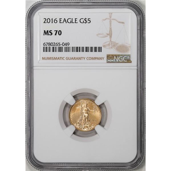 2016 $5 American Gold Eagle Coin NGC MS70