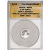 Image 1 : 2014 Proof 1/10 oz Platinum JFK Apollo 11 Anniversary Medal ANACS MS68