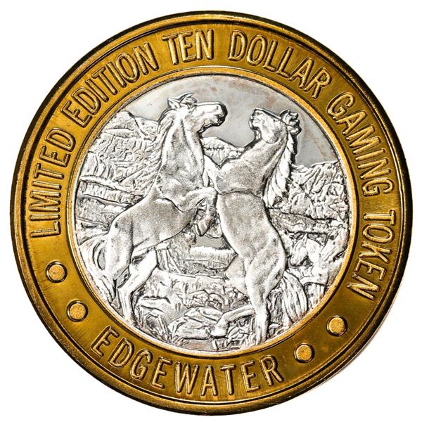 .999 Fine Silver Edgewater Laughlin, Nevada $10 Limited Edition Gaming Token