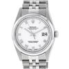 Image 1 : Rolex Men's Stainless Steel White Roman Datejust Wristwatch