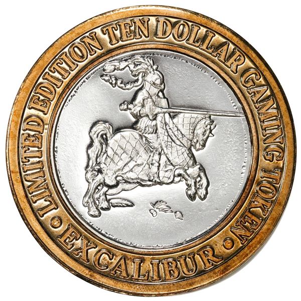 .999 Fine Silver Excalibur Las Vegas, Nevada $10 Limited Edition Gaming Token