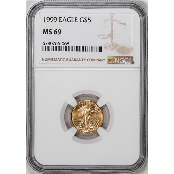 1999 $5 American Gold Eagle Coin NGC MS69