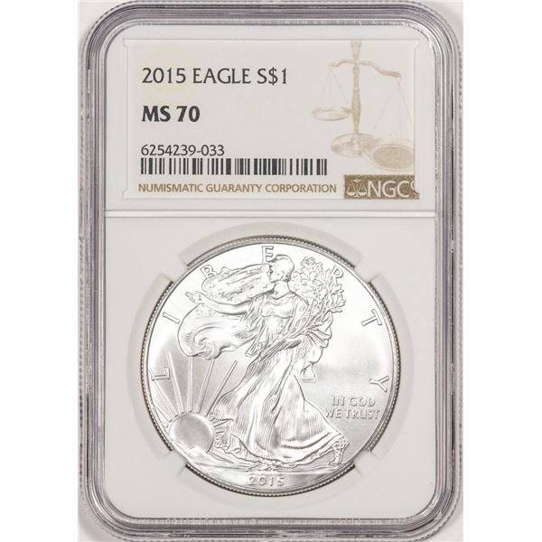 2015 $1 American Silver Eagle Coin NGC MS70
