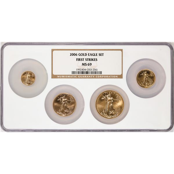 2006 American Gold Eagle (4) Coin Set NGC MS69 First Strikes