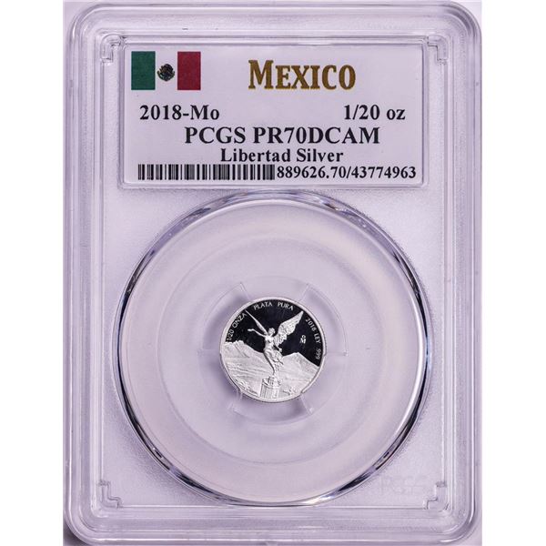 2018-Mo Mexico Proof 1/20 oz Silver Libertad Coin PCGS PR70DCAM