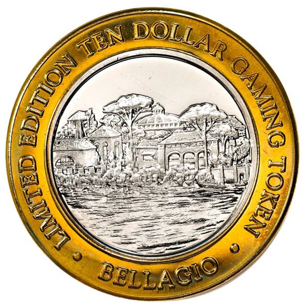 .999 Fine Silver Bellagio Las Vegas, Nevada $10 Limited Edition Gaming Token