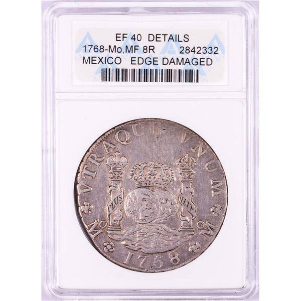 1768-Mo Mexico 8 Reales Pillar Silver Coin ANACS EF40 Details