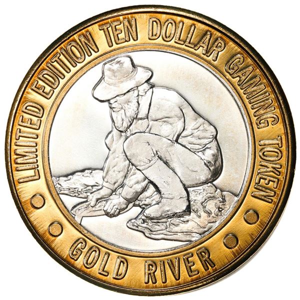 .999 Silver Gold River Laughlin, Nevada $10 Casino Limited Edition Gaming Token