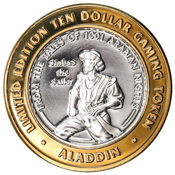 .999 Fine Silver Aladdin Resort & Casino Las Vegas $10 Limited Edition Gaming Token