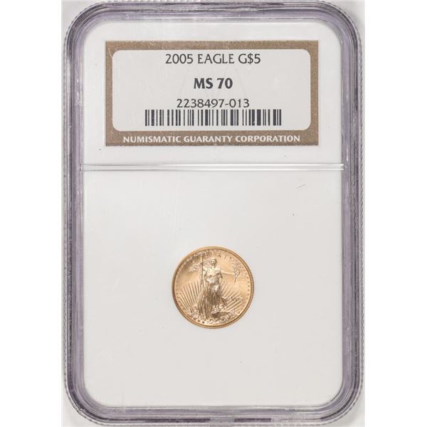 2005 $5 American Gold Eagle Coin NGC MS70