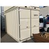 Image 1 : 12FT CREAM OFFICE STORAGE SHIPPING CONTAINER WITH DUAL SWING REAR DOORS WITH CAMS,