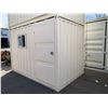 Image 1 : 12FT CREAM OFFICE STORAGE SHIPPING CONTAINER WITH DUAL SWING REAR DOORS WITH CAMS,