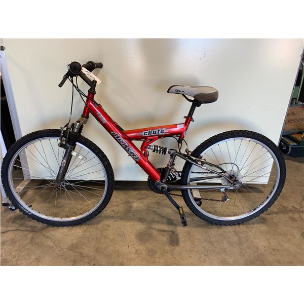 ARASHI CHUTE RED 18 SPEED FULL SUSPENSION HYBRID BIKE - Able