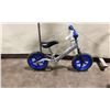 Image 4 : 2 BIKES: GREEN NO NAME SINGLE SPEED CHILDRENS BIKE & GREY NO NAME SINGLE SPEED STRIDER BIKE