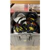 Image 3 : STANLEY MOBILE TOOL STORAGE BIN WITH ASSORTED HAND TOOLS *NO LID*