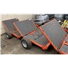 Image 2 : JACOBSEN ORANGE INDUSTRIAL 144 LBS CAPACITY PNEUMATIC TIRE MOWER CADDY TRAILER *NO REGISTRATION*