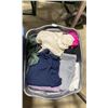 Image 2 : 2 BINS OF ASSORTED CLOTHS / SHOES, 6 ASSORTED SIZE JACKETS, & DESIGNER FULL SUIT