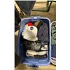 Image 3 : 2 BINS OF ASSORTED CLOTHS / SHOES, 6 ASSORTED SIZE JACKETS, & DESIGNER FULL SUIT