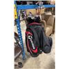 Image 2 : TAYLORMADE R 11 RED / BLACK GOLF BAG WITH 13 ASSORTED GOLF CLUBS