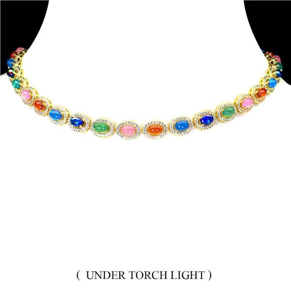 Natural Stunning Ethopian Multi Color Opal Neckace