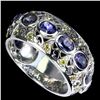 Image 1 : Natural Iolite &  Sapphire Eternity Ring