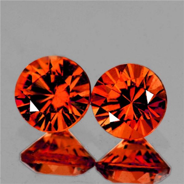 Natural Mandarin Orange Spessartite Garnet Pair{Flawless-VVS1}