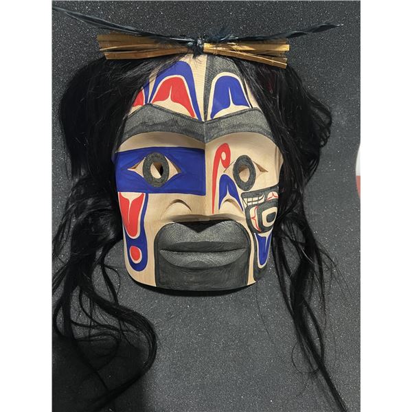 West Coast Native Warrior Mask With Killer Whale Spirit