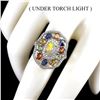 Image 1 : Natural Ethiopian Opal Sapphire White Topaz Ring