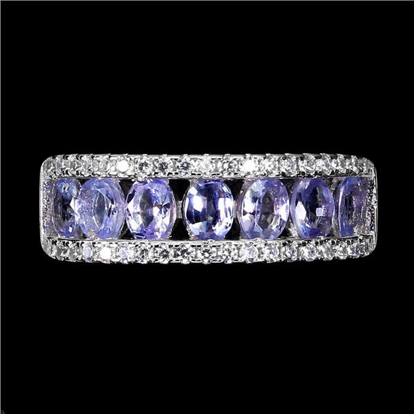 Natural Unheated Oval Blue Tanzanite Ring