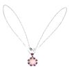 Image 3 : Natural Ethiopian Pink Opal Rhodolite White Topaz Necklace