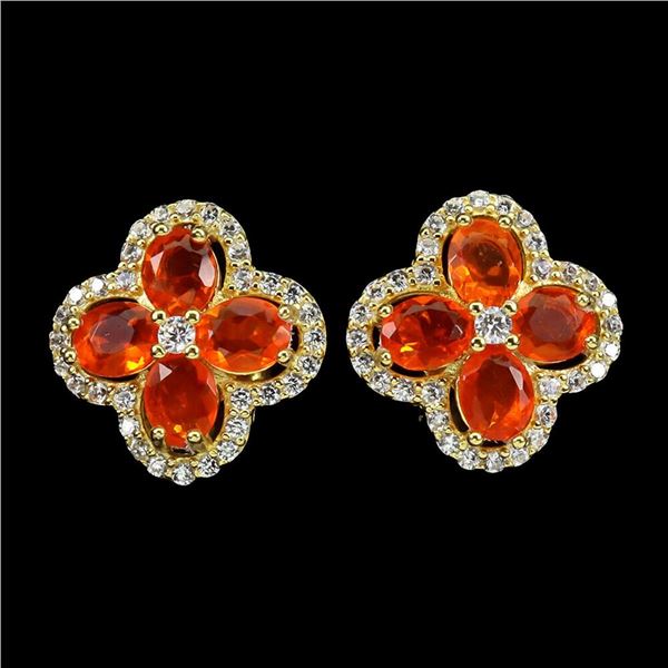 Natural Mexican Orange Opal Earrings