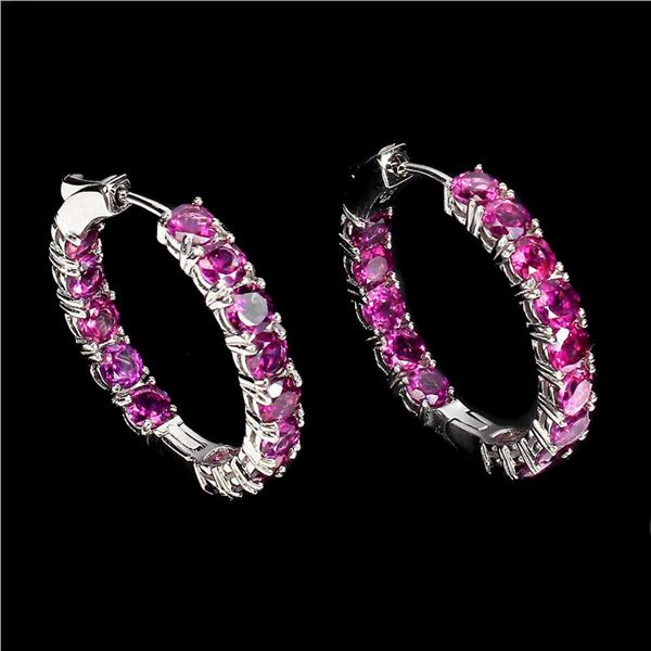 Natural Rhodolite Garnet Earrings