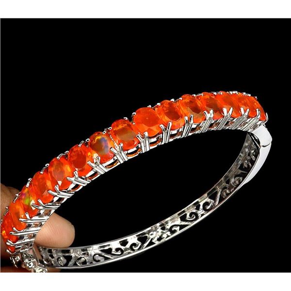Natural Mexican Orange Opal 7x5 MM Bangle