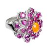 Image 1 : Natural Orange Opal Rhodolite Ring