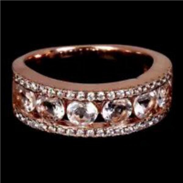 Natural Pink Morganite Eternity Ring
