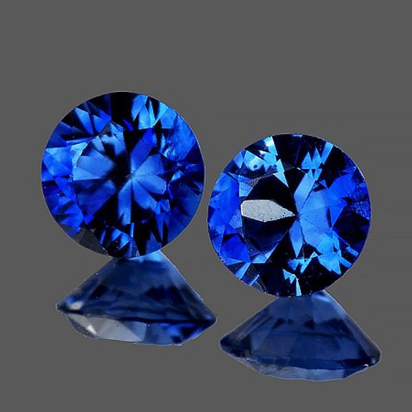 Natural  Intense Blue Sapphire Pair 1.27 Cts [Flawless-VVS]