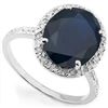 Image 1 : Natural Midnight Black Sapphire & Diamond Ring