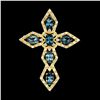 Image 1 : Natural  London Blue Topaz Cross Pendant