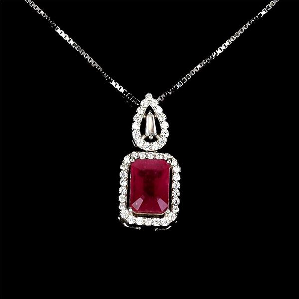 Natural Pigeon Blood Red Ruby Necklace