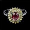 Image 1 : Natural Pigeon Blood Ruby & Sapphire Ring