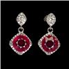 Image 1 : Natural Pigeon Blood Red Ruby Earrings